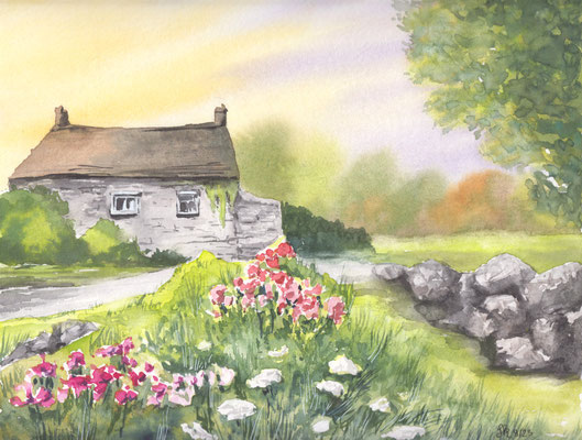Cottage mit Blumen