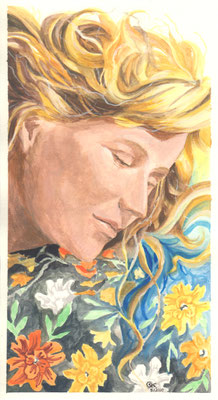 Duft des Blumenkleides (Skizzenpapier, 10x20cm)