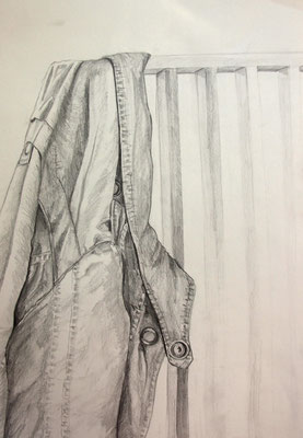 Jacke über Stuhl (Zeichenpapier, 30x40cm)