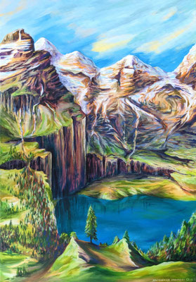 Oeschinensee (Leinwand, 100x70cm)