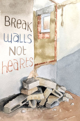 Break walls not hearts (Aquarellskizzenbuch)