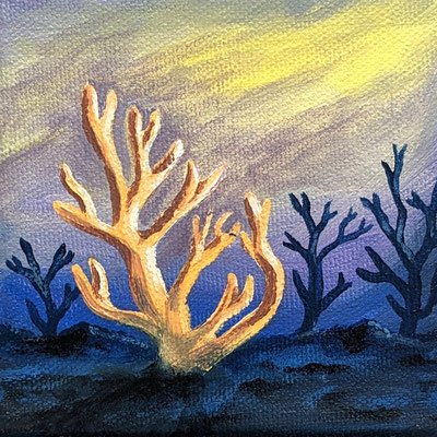 Korallenpilz (Leinwand, 10x10cm)
