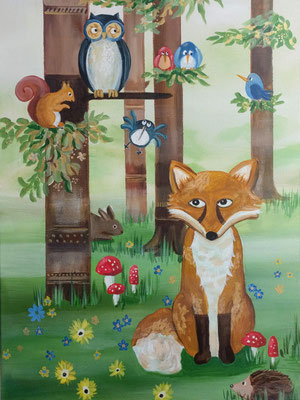 Waldtiere (Leinwand, 50x70cm)