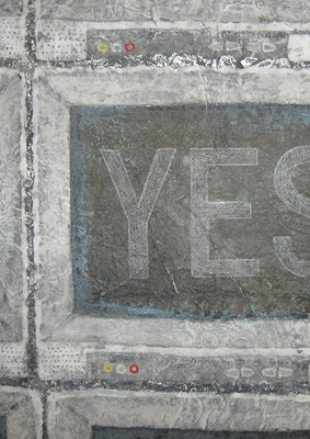 NO_162.0×162.0cm_麻紙　墨　水干絵具　岩絵具　アルミ箔　色鉛筆_2009