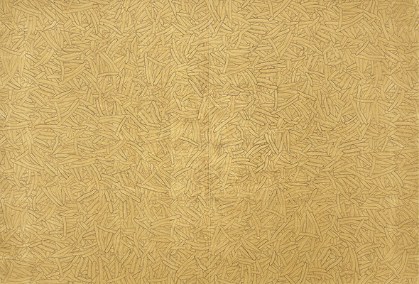 Golden Potato_125.0×184.0cm_麻紙　金属箔　インク　鉛筆_2015
