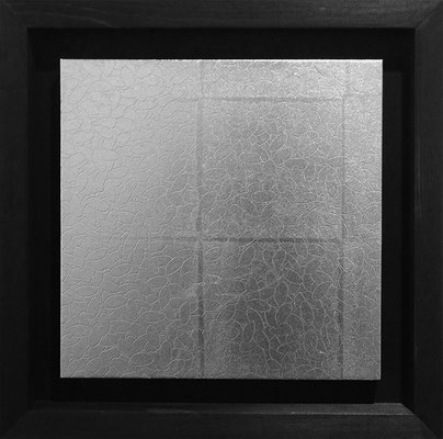 Silver rice_41.0×41.0cm_麻紙　アルミ箔　エンボス_2014