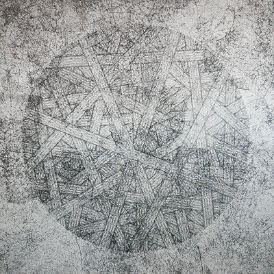 Inside=Outside_116.7×116.7cm_鳥の子紙　鉛筆　墨　ボールペン_2010