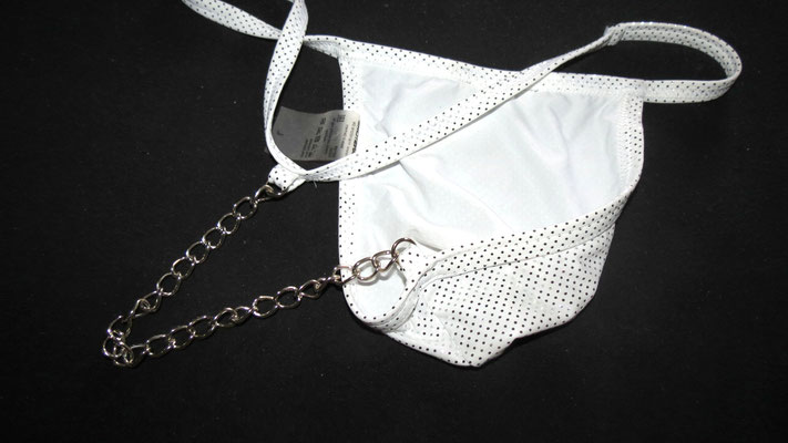 Manstore String mit Kette , Größe Large Weiß Neu New