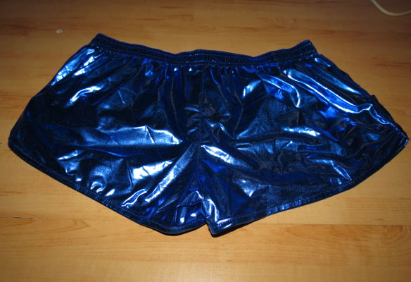 Glanz Shiny Nylon Shorts GLÄNZEND Metallic Blau Hose Pants 