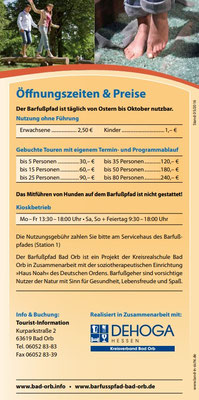 Bad Orb Barfusspfad - Gebühren