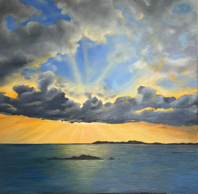 Nach dem Gewitter, Öl auf Leinwand, Keilrahmen: 100 x 100 cm, 590,- €