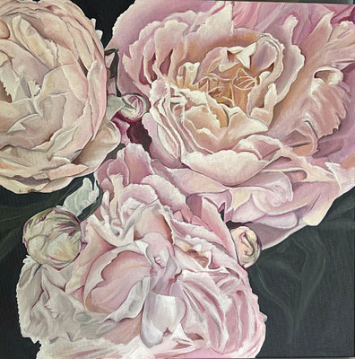 Pfingstrosen, Öl auf Leinwand, Keilrahmen: 50 x 50 , 3,5 cm, 320,- € 