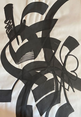 Abstrakt 4, Shihab Vaippipadath, undatiert, Aquarell, Papier, 70x100cm, ID1747