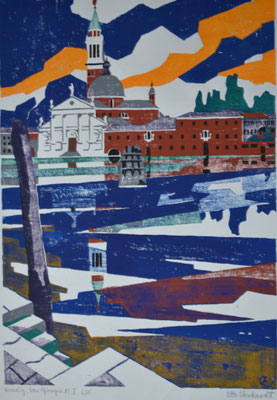 San Giorgio Maggiore, Otto Eberhardt, 2001, Holzschnitt, Papier, 50x73,5cm, ID1226