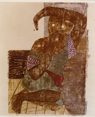Auf dem Viktoriasee I, Otto Eberhardt, 1964, Holzschnitt, Papier, 67x94cm, ID1165