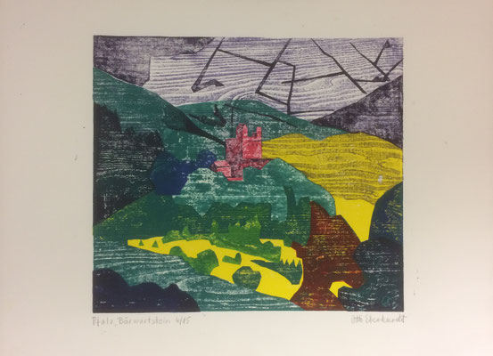 Bärwartstein von Heidenpfeiler, Otto Eberhardt, 2001, Holzschnitt, Papier, 40,5x36cm, ID1239