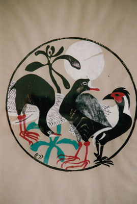 Rallen, Otto Eberhardt, 1977, Holzschnitt, Papier, 53x83cm, ID1248
