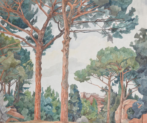 Palatin v. Belvedere, Otto Eberhardt, 2000, Aquarell, Papier, 53x60cm, ID1447
