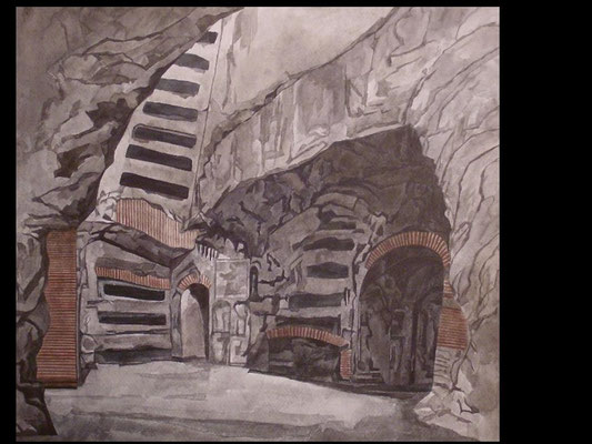 "Die Katakomben (Römische Gruft)", Otto Eberhardt, , Aquarell, Papier, , ID1344