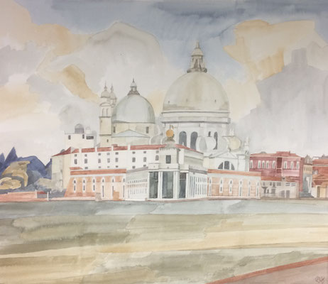 La Salute v. Fta dell'Arsenale, Otto Eberhardt, 1996, Aquarell, Papier, 58x49cm, ID1529