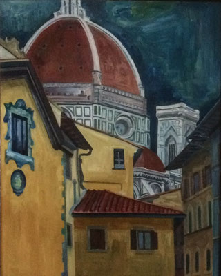 Florenz, Otto Eberhardt, 1996, Öl, Sperrholz, 46x58cm, ID1159