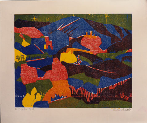 Alt Dahn, Otto Eberhardt, 1978, Holzschnitt, Papier, 60,5x48cm, ID1270
