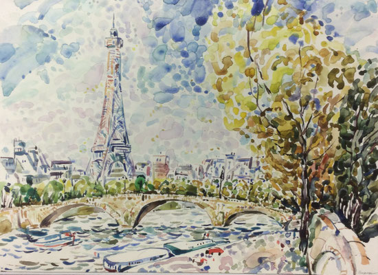 Paris, Alexandr Zlatkin, undatiert, Aquarell, Papier, 38x27,5cm, ID1397