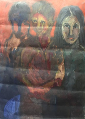 Drei Personen, Shihab Vaippipadath, 2002, Öl, Leinwand, 86x119cm, ID1604
