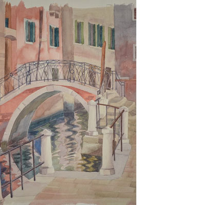 Otto in Venice, without Otto, Shihab Vaippipadath, 1998, Aquarell, Papier, 38x46cm, ID1690