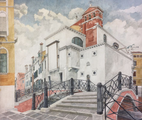 Venedig S Maria del Giglio, Otto Eberhardt, 2003, Aquarell, Papier, 75x65cm, ID1199
