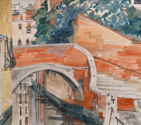 Campiello Barbaro V, Otto Eberhardt, 1997, Aquarell, Papier, 44x38,5cm, ID1155