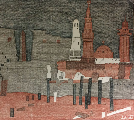 Luxor, Otto Eberhardt, 1962, Holzschnitt, Papier, 73,5x52cm, ID1262