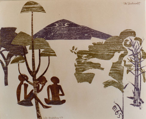 Juda-Südsudan, Otto Eberhardt, 1965, Holzschnitt, Papier, 104x84cm, ID1223