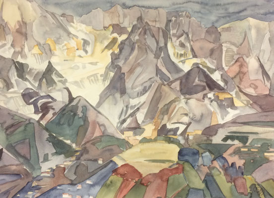 Carrara an altem Viadukt, Otto Eberhardt, 1989, Aquarell, Papier, 64,5x47cm, ID1195