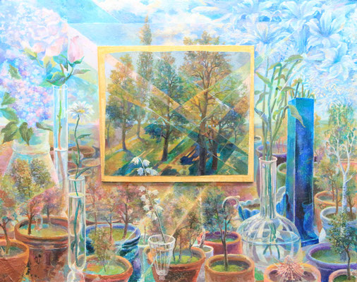 Laboratory of the goddess Flora, Vladimir Skripnik, 2016, Tempera, board carton, 57x71,5cm, ID1010