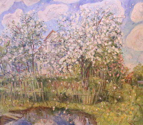 Apple Blossoms, Alexandr Zlatkin, , Öl, Leinwand, 80x70, ID1125