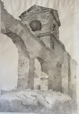 Römische Wasserleitung, Shihab Vaippipadath, undatiert, Zeichnung, Papier, 70x100cm, ID1735