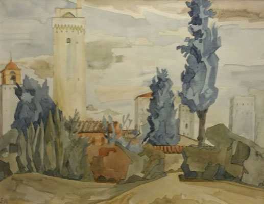 San Gimignano VI, Otto Eberhardt, ?, Aquarell, Papier, cm, ID1458