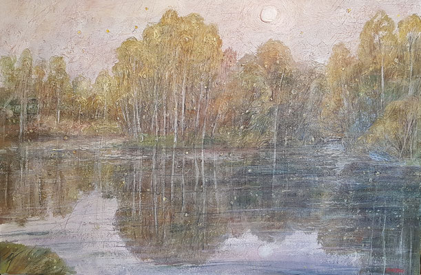 Lake in Fog, Alexandr Zlatkin, 2012, Öl, Leinwand, 60x90, ID1152