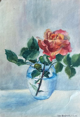 Rose, Otto Eberhardt, 1948, Aquarell, Papier, 21x29cm, ID1833