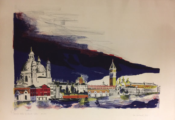 Canale della Giudecca, Otto Eberhardt, 1956, Lithografie, Papier, 62x48cm, ID1242