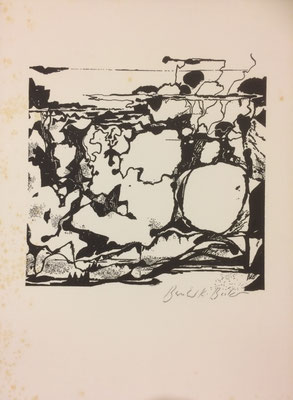 Landschaft, Bernhard Becker, undatiert, 19x18,5cm, ID1377