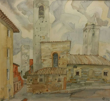 San Gimignano IV, Otto Eberhardt, 1994, Aquarell, Papier, cm, ID1454