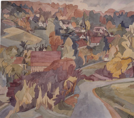 Dachtel von Deufringen, Otto Eberhardt, 1996, Aquarell, Papier, 66x58cm, ID1505