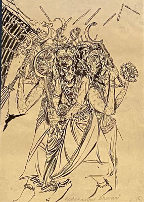 Kodungalloor Bharani, Shihab Vaippipadath, 1997, Federzeichnung, Papier, 21x29cm, ID1753