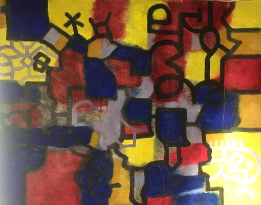Abstrakt 1, Shihab Vaippipadath, 2002, Öl, Leinwand, 122x100cm, ID1603