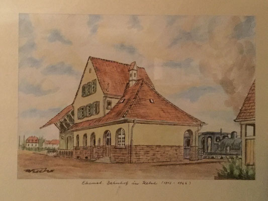 Der alte Bahnhof von Ketsch, Robert Fuchs, undatiert, , Papier, cm, ID1494