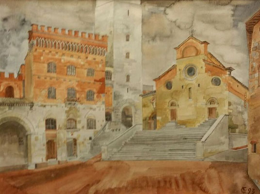 San Gimignano III, Otto Eberhardt, 1993, Aquarell, Papier, cm, ID1450