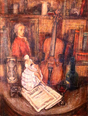 Still life of Mozart, Alexandr Zlatkin, , Öl, Leinwand, 60x80, ID1117