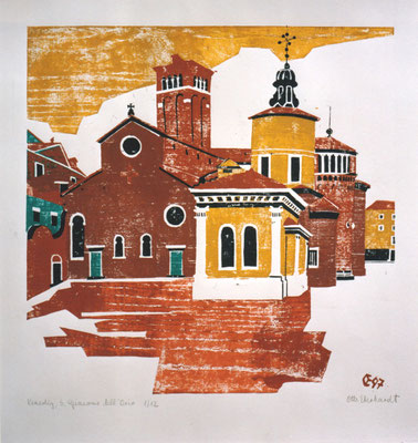 San Giacomo dell Orio, Otto Eberhardt, 1964, Holzschnitt, Papier, 50x50cm, ID1161